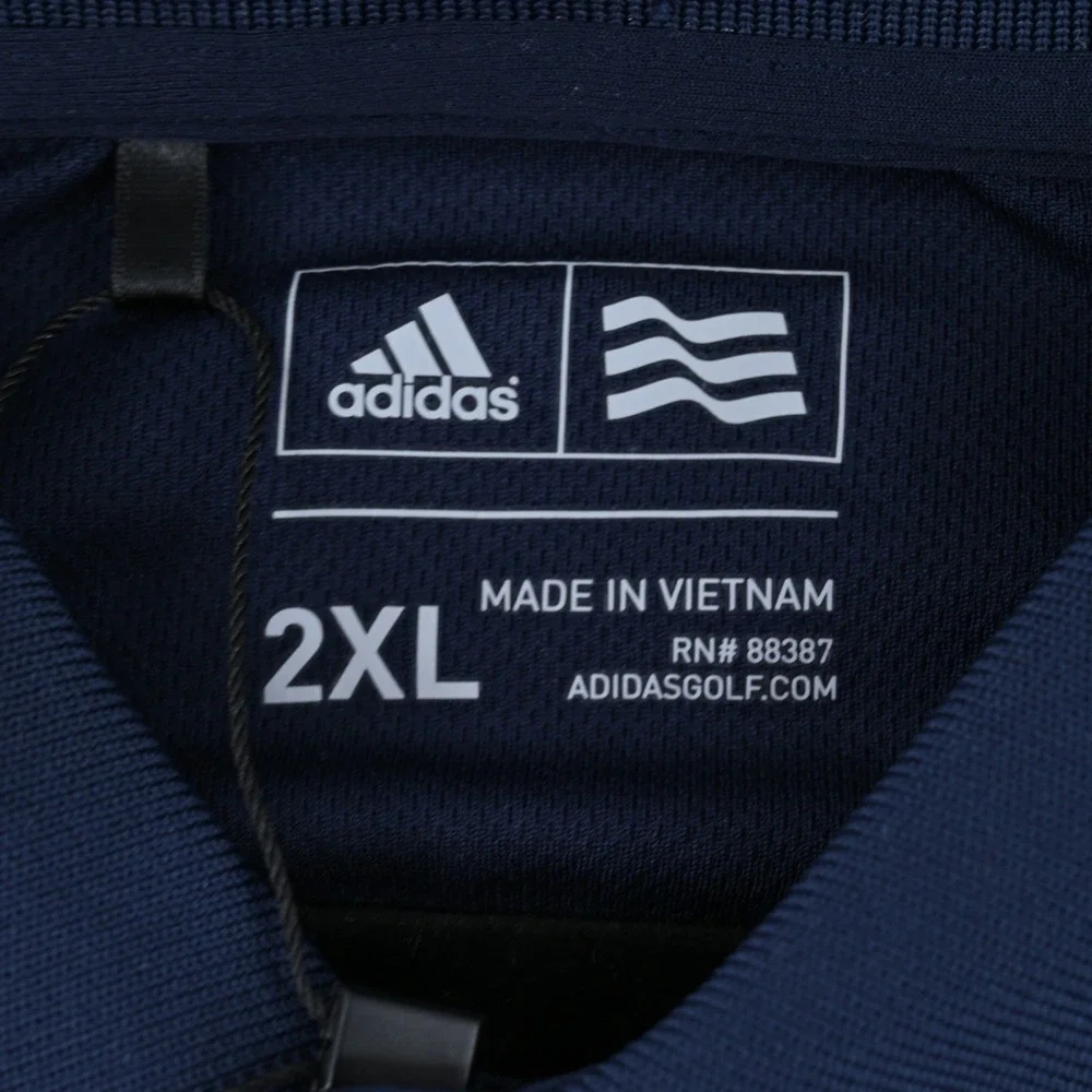 NWT Adidas AdiPerform Men's Golf Polo Shirt Navy Blue 2XL AE4777 UPF 30